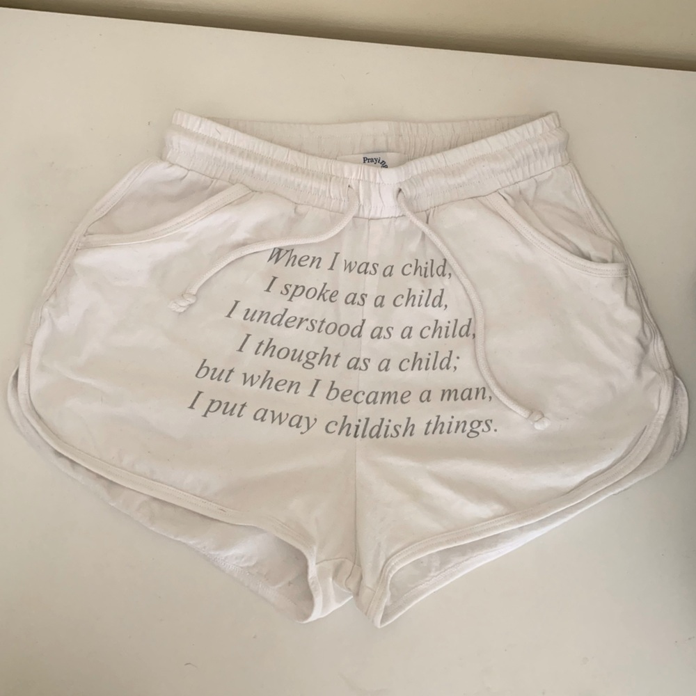 Praying Corinthians short shorts XS